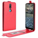 For Nokia 2.4 R64 Texture Single Vertical Flip Leather Protective Case with Card Slots & Photo Frame(Red)
