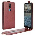 For Nokia 2.4 R64 Texture Single Vertical Flip Leather Protective Case with Card Slots & Photo Frame(Brown)