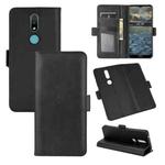 For Nokia 2.4 Dual-side Magnetic Buckle Horizontal Flip Leather Case with Holder & Card Slots & Wallet(Black)