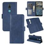 For Nokia 2.4 Dual-side Magnetic Buckle Horizontal Flip Leather Case with Holder & Card Slots & Wallet(Dark Blue)