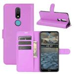 For Nokia 2.4 Litchi Texture Horizontal Flip Protective Case with Holder & Card Slots & Wallet(Purple)