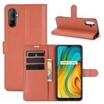 For OPPO Realme C3 Fingerprint-free version Litchi Texture Horizontal Flip Protective Case with Holder & Card Slots & Wallet(Brown)