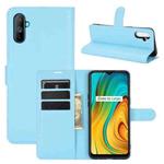 For OPPO Realme C3 Fingerprint-free version Litchi Texture Horizontal Flip Protective Case with Holder & Card Slots & Wallet(Blue)