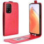 For Xiaomi Mi 10T/10T Pro R64 Texture Single Vertical Flip Leather Protective Case with Card Slots & Photo Frame(Red)