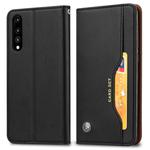 Knead Skin Texture Horizontal Flip Leather Case for Huawei P20, with Photo Frame & Holder & Card Slots & Wallet(Black)