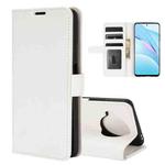 For Xiaomi Mi 10T Lite R64 Texture Single Horizontal Flip Protective Case with Holder & Card Slots & Wallet& Photo Frame(White)