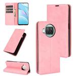 For Xiaomi Mi 10T Lite Retro-skin Business Magnetic Suction Leather Case with Holder & Card Slots & Wallet(Pink)