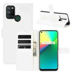 For OPPO Realme 7i / Realme C17 Litchi Texture Horizontal Flip Protective Case with Holder & Card Slots & Wallet(White)