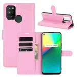 For OPPO Realme 7i / Realme C17 Litchi Texture Horizontal Flip Protective Case with Holder & Card Slots & Wallet(Pink)