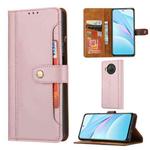 For Xiaomi Mi 10T Lite Calf Texture Double Fold Clasp Horizontal Flip Leather Case with Photo Frame & Holder & Card Slots & Wallet(Rose gold)
