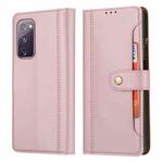 For Samsung Galaxy S20 FE / S20 Lite Calf Texture Double Fold Clasp Horizontal Flip Leather Case with Photo Frame & Holder & Card Slots & Wallet(Rose Gold)