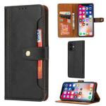 For iPhone 12 mini Calf Texture Double Fold Clasp Horizontal Flip Leather Case with Photo Frame & Holder & Card Slots & Wallet (Black)
