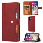 For iPhone 12 mini Calf Texture Double Fold Clasp Horizontal Flip Leather Case with Photo Frame & Holder & Card Slots & Wallet (Red)