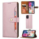 For iPhone 12 mini Calf Texture Double Fold Clasp Horizontal Flip Leather Case with Photo Frame & Holder & Card Slots & Wallet (Rose gold)