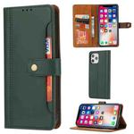 For iPhone 12 / 12 Pro Calf Texture Double Fold Clasp Horizontal Flip Leather Case with Photo Frame & Holder & Card Slots & Wallet(Emerald)