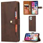 For iPhone 12 / 12 Pro Calf Texture Double Fold Clasp Horizontal Flip Leather Case with Photo Frame & Holder & Card Slots & Wallet(Coffee)