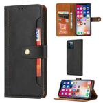For iPhone 12 Pro Max Calf Texture Double Fold Clasp Horizontal Flip Leather Case with Photo Frame & Holder & Card Slots & Wallet(Black)