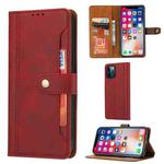 For iPhone 12 Pro Max Calf Texture Double Fold Clasp Horizontal Flip Leather Case with Photo Frame & Holder & Card Slots & Wallet(Red)