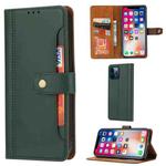 For iPhone 12 Pro Max Calf Texture Double Fold Clasp Horizontal Flip Leather Case with Photo Frame & Holder & Card Slots & Wallet(Emerald)