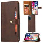 For iPhone 12 Pro Max Calf Texture Double Fold Clasp Horizontal Flip Leather Case with Photo Frame & Holder & Card Slots & Wallet(Coffee)