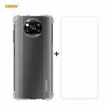 For Xiaomi Poco X3 / X3 NFC Hat-Prince ENKAY Clear TPU Shockproof Case Soft Anti-slip Cover + 0.26mm 9H 2.5D Tempered Glass Protector Film