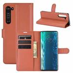 For Motorola Edge Litchi Texture Horizontal Flip Protective Case with Holder & Card Slots & Wallet(Brown)