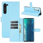 For Motorola Edge Litchi Texture Horizontal Flip Protective Case with Holder & Card Slots & Wallet(Blue)