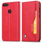 Knead Skin Texture Horizontal Flip Leather Case for Huawei P smart / Enjoy 7S, with Photo Frame & Holder & Card Slots & Wallet(Red)