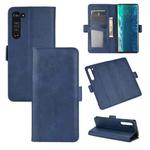 For Motorola Moto Edge Dual-side Magnetic Buckle Horizontal Flip Leather Case with Holder & Card Slots & Wallet(Dark Blue)