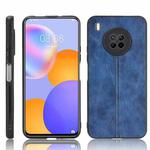 For Huawei Y9a Shockproof Sewing Cow Pattern Skin PC + PU + TPU Case(Blue)