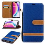 Color Matching Denim Texture Leather Case for Huawei  P20 Lite & Nove 3e , with Holder & Card Slots & Wallet & Lanyard(Royal Blue)