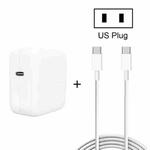 2 in 1 PD3.0 30W USB-C / Type-C Travel Charger with Detachable Foot + PD3.0 3A USB-C / Type-C to USB-C / Type-C Fast Charge Data Cable Set, Cable Length: 2m, US Plug