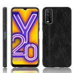 For vivo Y20/Y20i Shockproof Sewing Cow Pattern Skin PC + PU + TPU Case(Black)