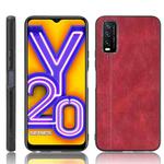 For vivo Y20/Y20i Shockproof Sewing Cow Pattern Skin PC + PU + TPU Case(Red)