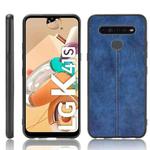 For LG K41S/ K51S Shockproof Sewing Cow Pattern Skin PC + PU + TPU Case(Blue)