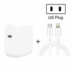 2 in 1 PD3.0 30W USB-C / Type-C Travel Charger with Detachable Foot + PD3.0 3A USB-C / Type-C to 8 Pin Fast Charge Data Cable Set, Cable Length: 1m, US Plug