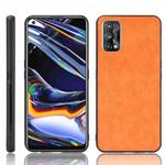 For OPPO Realme 7 Pro Shockproof Sewing Cow Pattern Skin PC + PU + TPU Case(Orange)