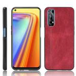 For OPPO Realme 7 / Narzo 20 Pro Shockproof Sewing Cow Pattern Skin PC + PU + TPU Case(Red)