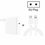 2 in 1 PD3.0 30W USB-C / Type-C Travel Charger with Detachable Foot + PD3.0 3A USB-C / Type-C to 8 Pin Fast Charge Data Cable Set, Cable Length: 2m, EU Plug