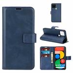 For Google Pixel 5 XL / 4a 5G Retro Calf Pattern Buckle Horizontal Flip Leather Case with Holder & Card Slots & Wallet(Blue)