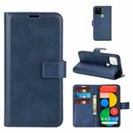 For Google Pixel 5 Retro Calf Pattern Buckle Horizontal Flip Leather Case with Holder & Card Slots & Wallet(Blue)