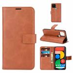 For Google Pixel 5 Retro Calf Pattern Buckle Horizontal Flip Leather Case with Holder & Card Slots & Wallet(Light Brown)