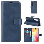 For Xiaomi Mi Note 10 Lite Retro Calf Pattern Buckle Horizontal Flip Leather Case with Holder & Card Slots & Wallet(Blue)