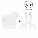 2 in 1 PD3.0 30W USB-C / Type-C Travel Charger with Detachable Foot + PD3.0 3A USB-C / Type-C to 8 Pin Fast Charge Data Cable Set, Cable Length: 2m, AU Plug
