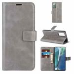 For Samsung Galaxy Note20 Retro Calf Pattern Buckle Horizontal Flip Leather Case with Holder & Card Slots & Wallet(Gray)