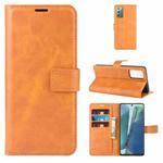 For Samsung Galaxy Note20 Retro Calf Pattern Buckle Horizontal Flip Leather Case with Holder & Card Slots & Wallet(Yellow)