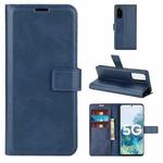 For Samsung Galaxy S20 FE Retro Calf Pattern Buckle Horizontal Flip Leather Case with Holder & Card Slots & Wallet(Blue)