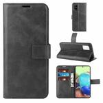 For Samsung Galaxy A71 5G Retro Calf Pattern Buckle Horizontal Flip Leather Case with Holder & Card Slots & Wallet(Black)