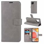 For Samsung Galaxy A42 5G Retro Calf Pattern Buckle Horizontal Flip Leather Case with Holder & Card Slots & Wallet(Gray)