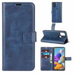 For Samsung Galaxy A21S Retro Calf Pattern Buckle Horizontal Flip Leather Case with Holder & Card Slots & Wallet(Blue)